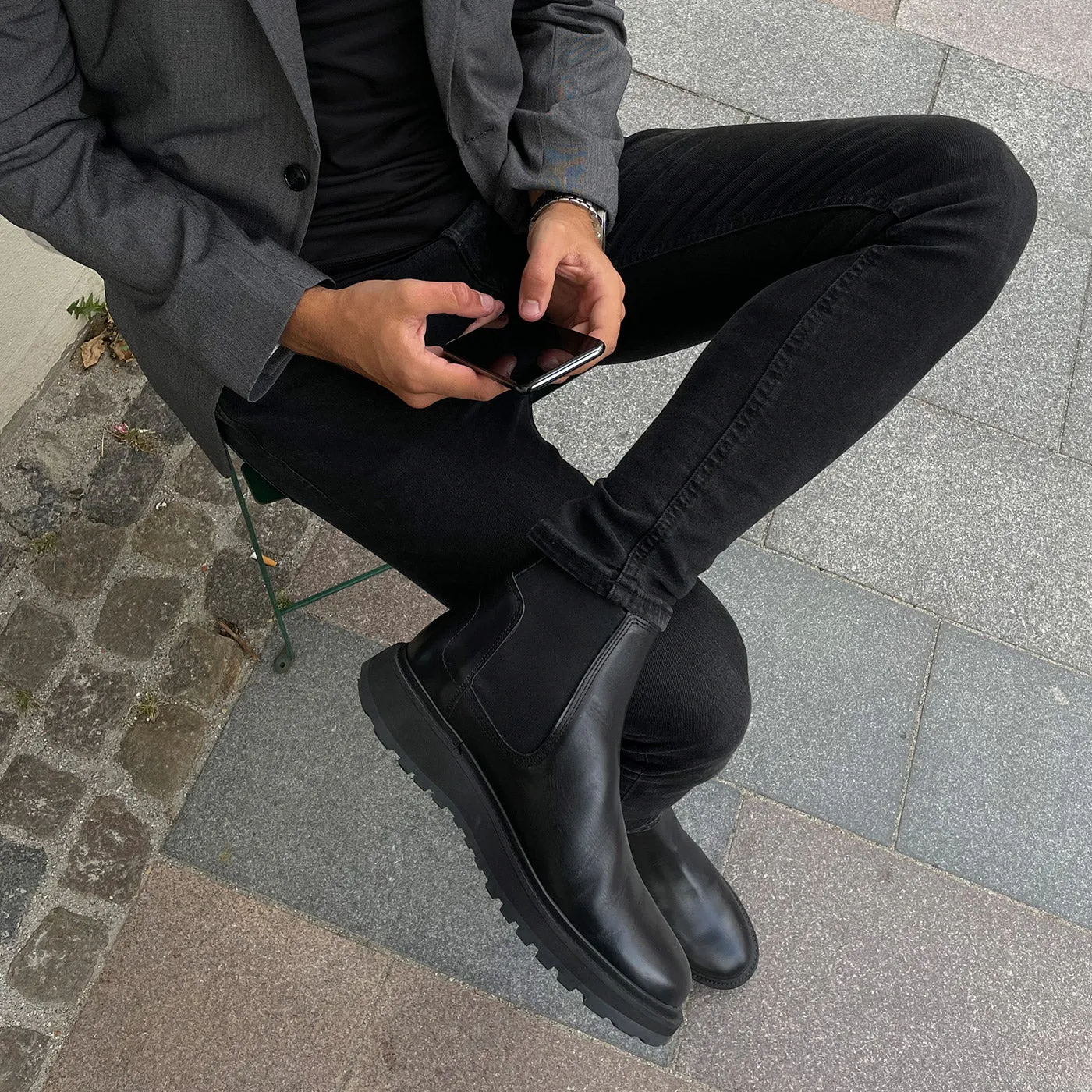 Kite chelsea boot leather - BLACK sold by Shoe The Bear product image thumbnail 3