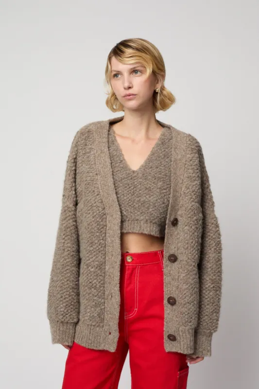 Amelia Alpaca French Terry Knit Cardigan sold by Atelier Delphine