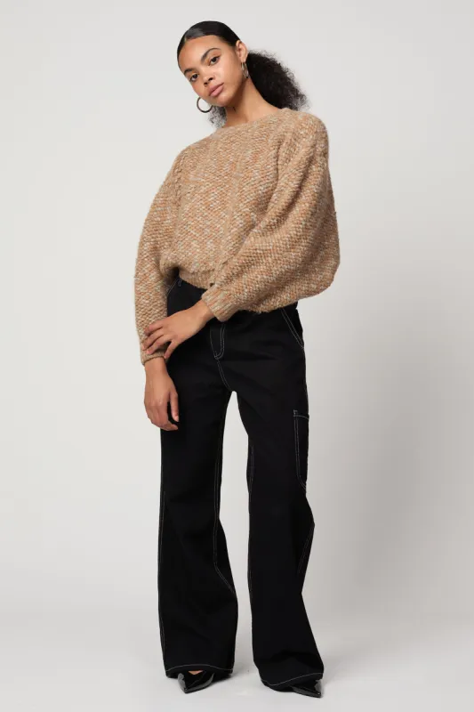 Balloon Sleeve Alpaca Sweater in Chunky French Terry Knitting sold by Atelier Delphine