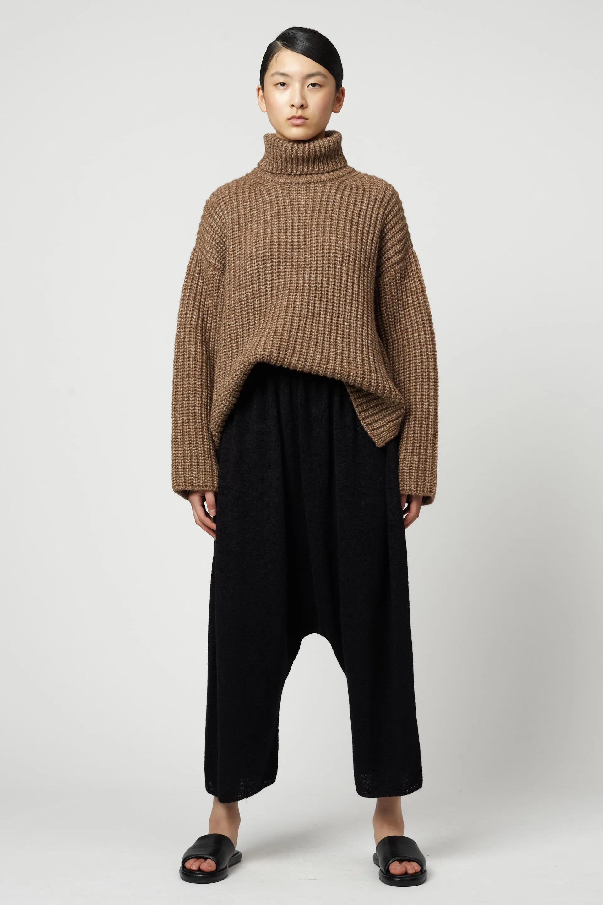 Rib Turtleneck Sweater in Alpaca Pima Blend sold by Atelier Delphine
