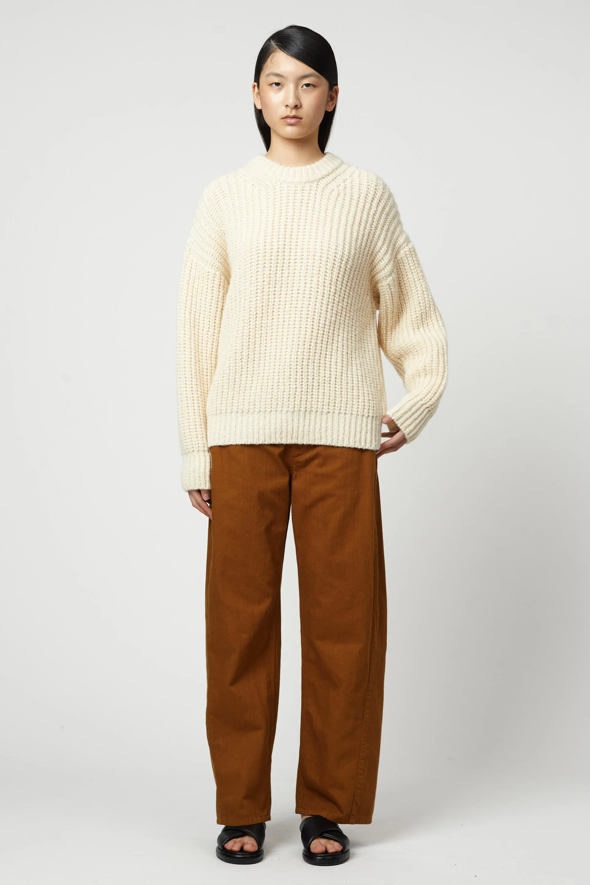 Alpaca Rib Pima Cotton Blend Crewneck Sweater sold by Atelier Delphine
