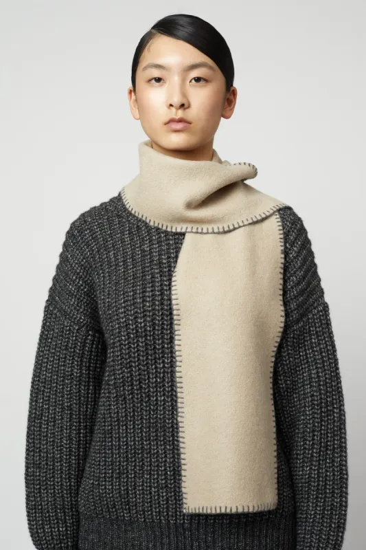 Baby Alpaca Felted Scarf with Whipstitch detail sold by Atelier Delphine