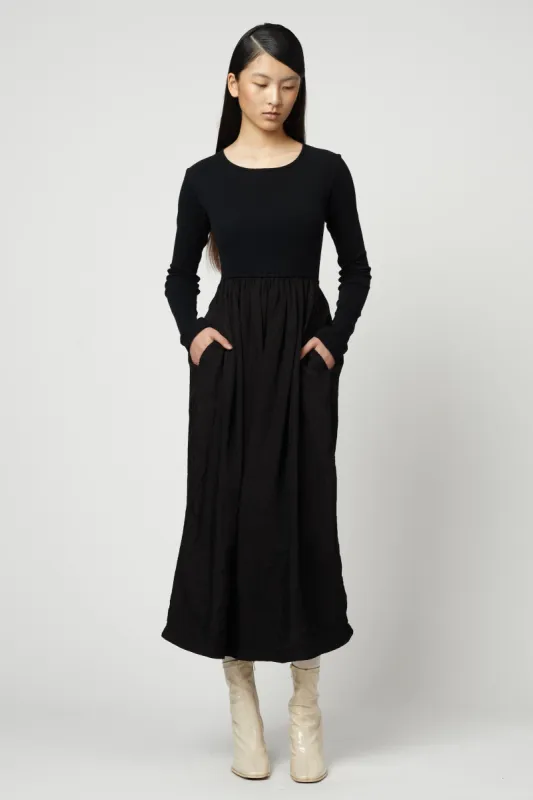 Lublin Dress in Jersey and Crinkled Cupro made by Atelier Delphine