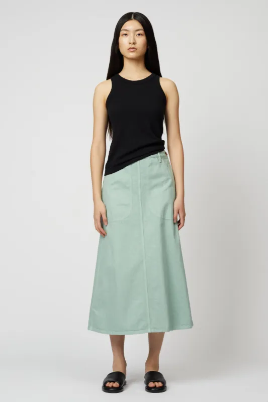 Erin Skirt - Drapey Bio Washed Twill sold by Atelier Delphine
