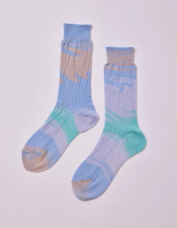 Japanese Leaf Kasuri Socks sold by Atelier Delphine