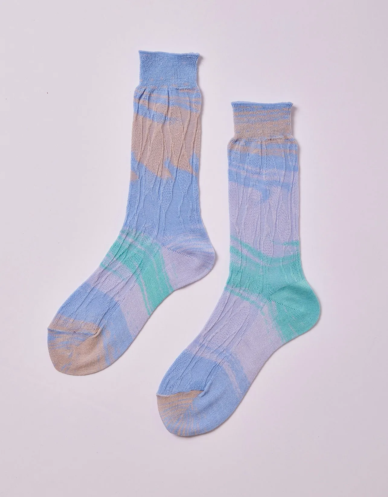 Japanese Leaf Kasuri Socks sold by Atelier Delphine