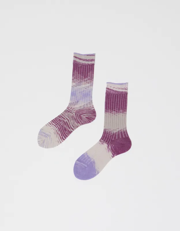 Japanese Ribbed Kasuri Socks sold by Atelier Delphine