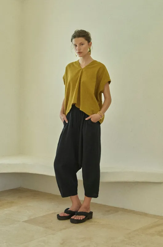 Celeste Top in Crinkled Organic Cotton sold by Atelier Delphine