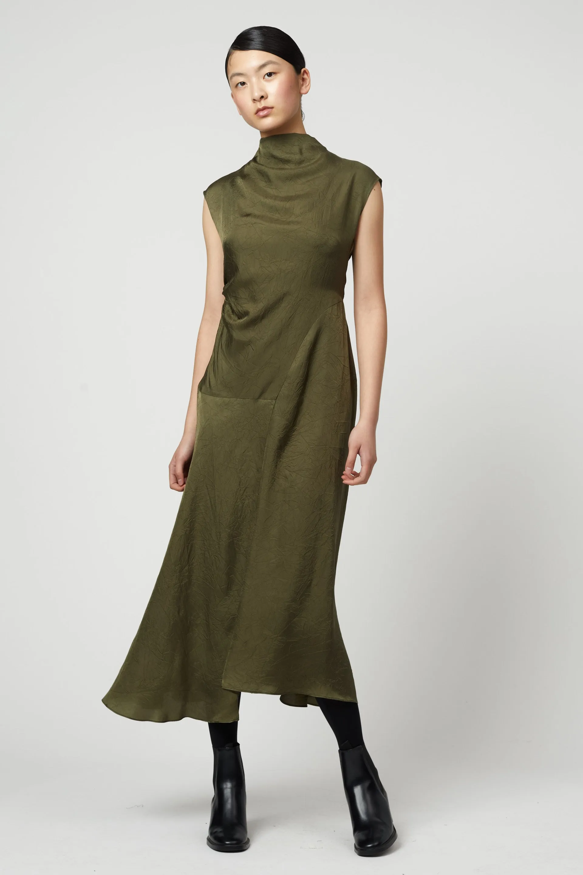 Twisted Crinkled Cupro Dress sold by Atelier Delphine
