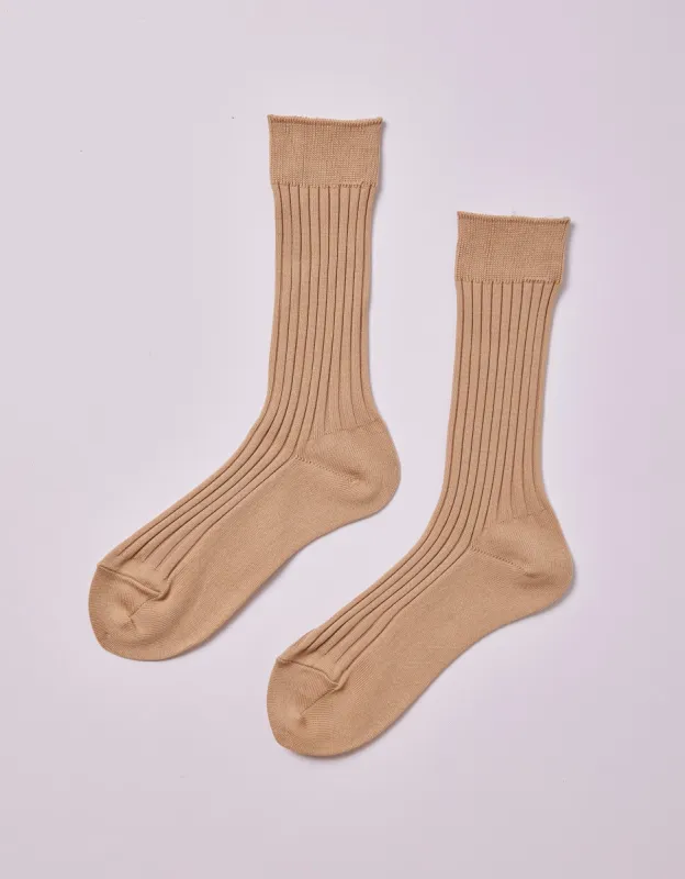 Ribbed Silky Cotton Socks made by Atelier Delphine