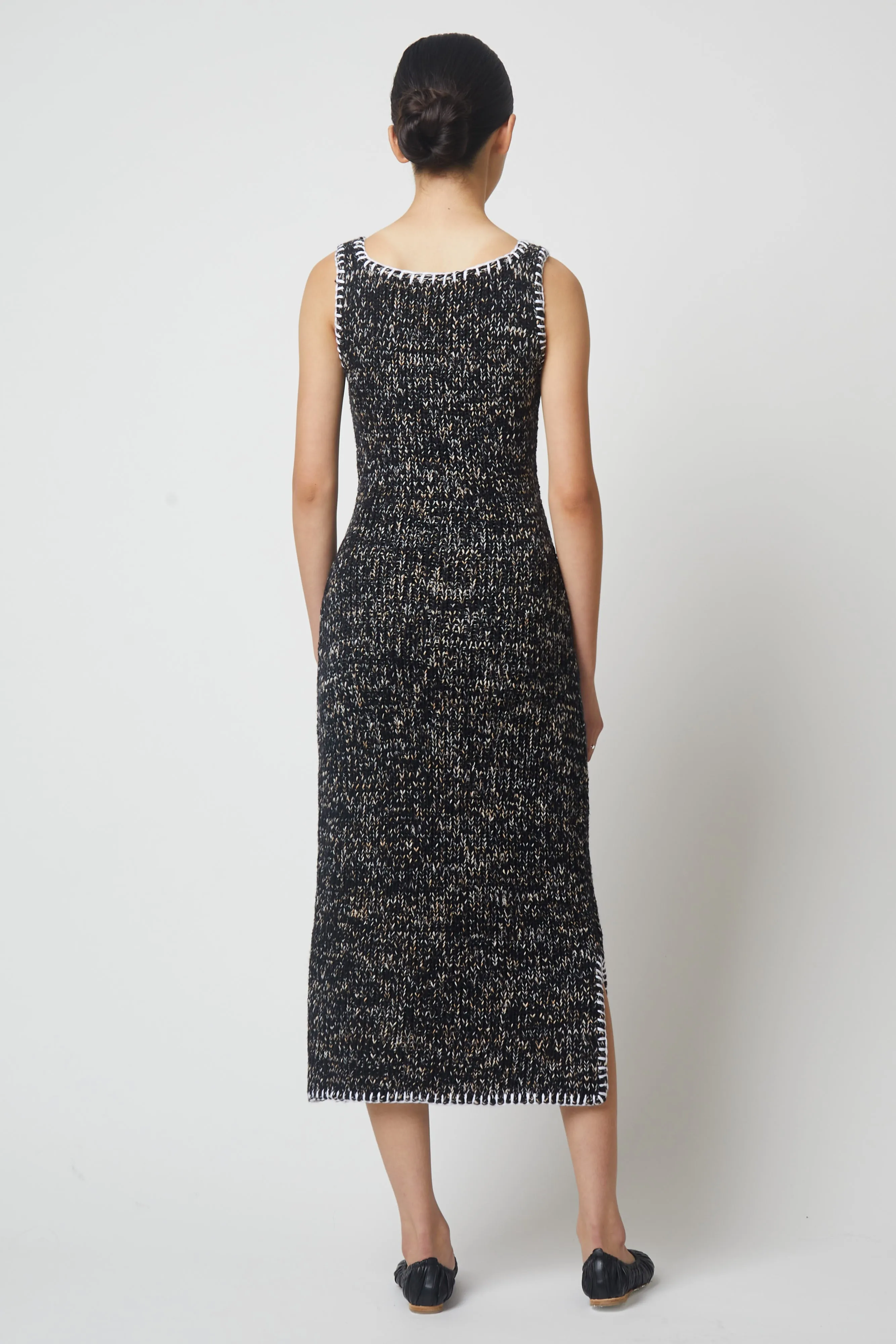 Despina Dress in Brushed Cotton Knit with whipstitch detail sold by Atelier Delphine product image thumbnail 4
