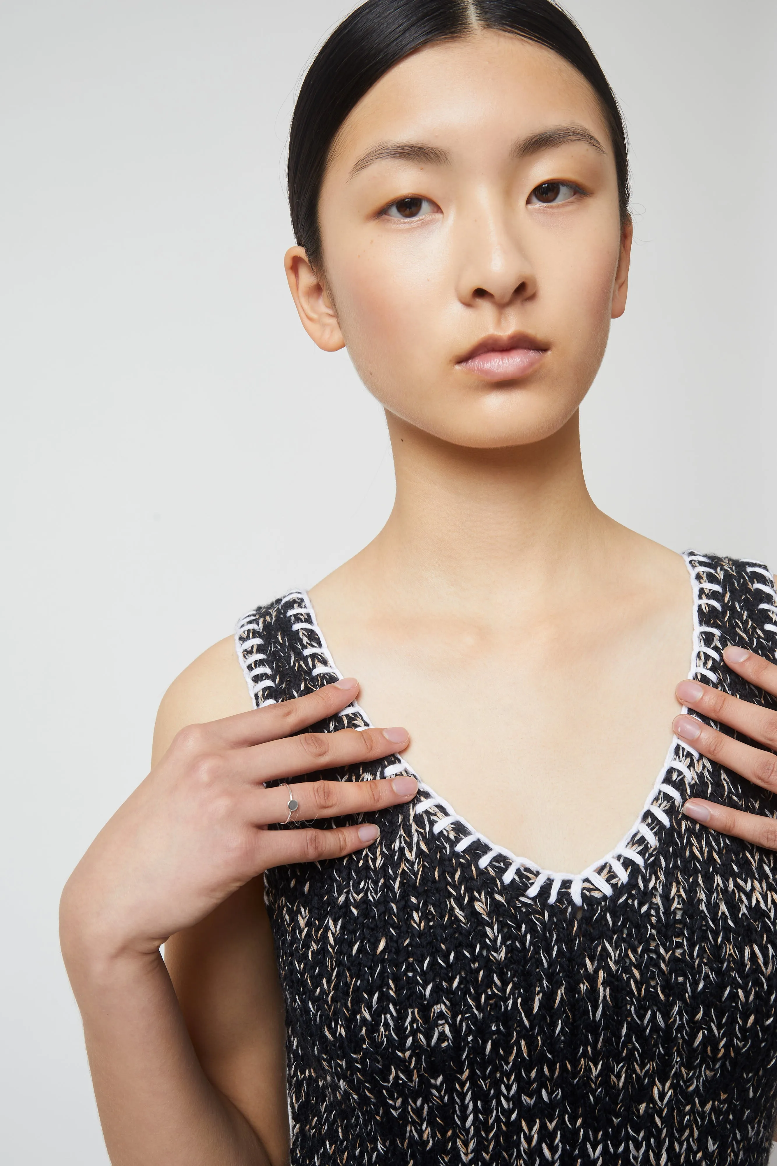 Despina Dress in Brushed Cotton Knit with whipstitch detail sold by Atelier Delphine product image thumbnail 5