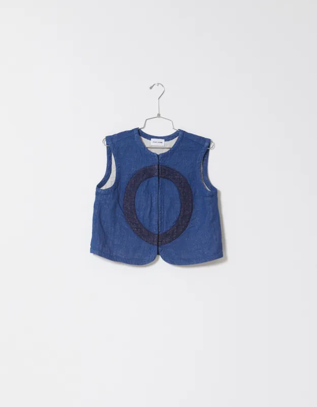 Sveta Vest with Symbols in Double Layer Heavy Gauze sold by Atelier Delphine