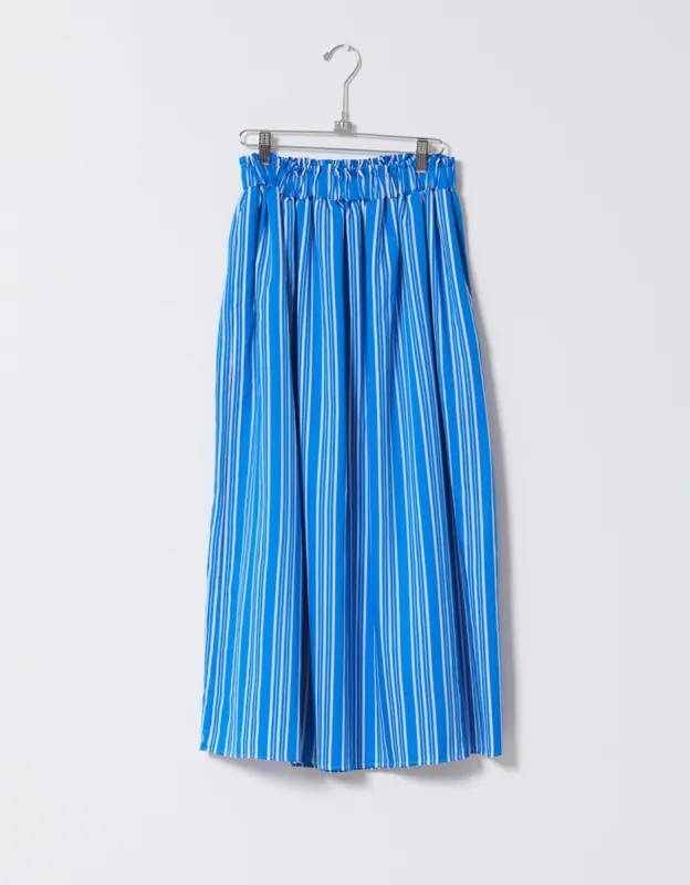 Sunday Skirt Long in Striped Viscose Cotton sold by Atelier Delphine