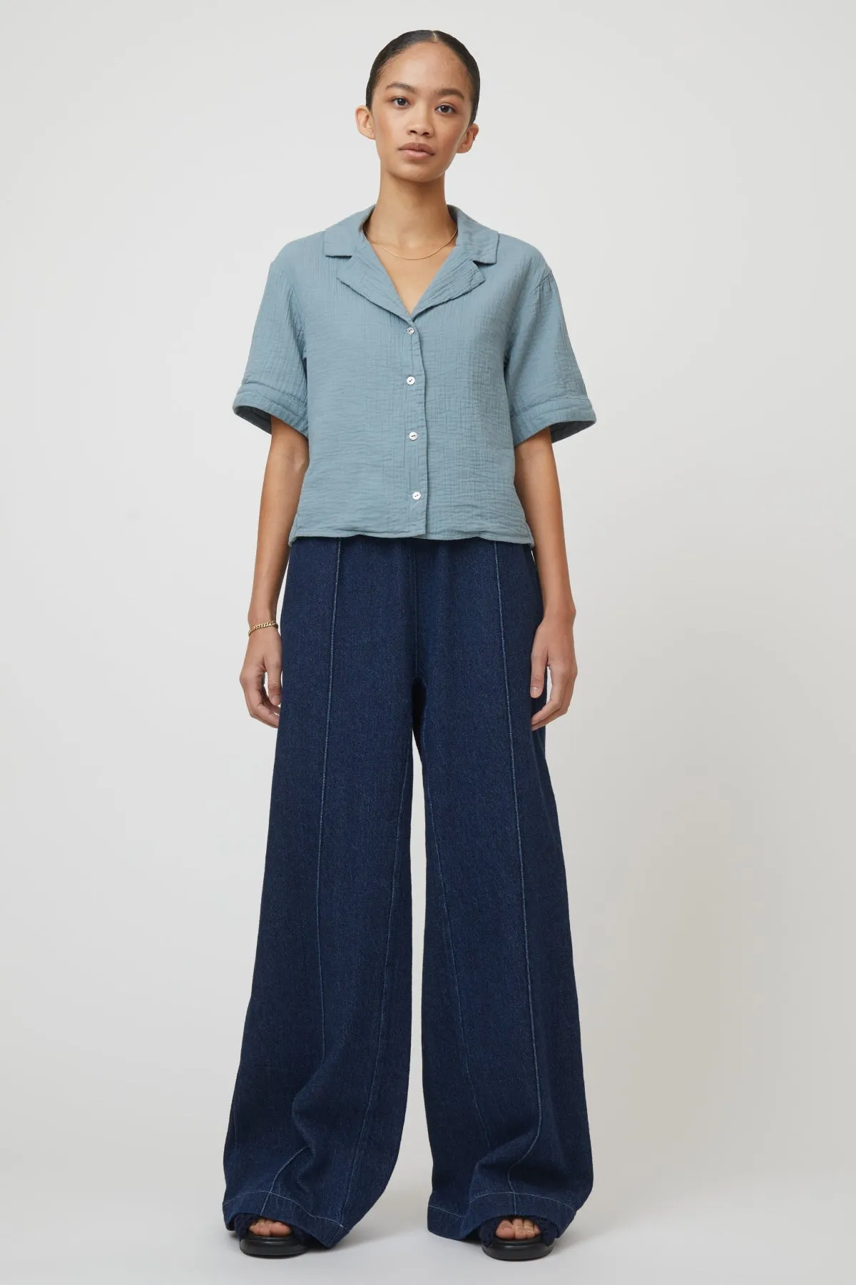 Loraine Top In Crinkled Cotton sold by Atelier Delphine