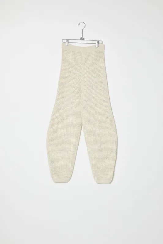 Deni Alpaca Waffle Knit Barrel Pant made by Atelier Delphine