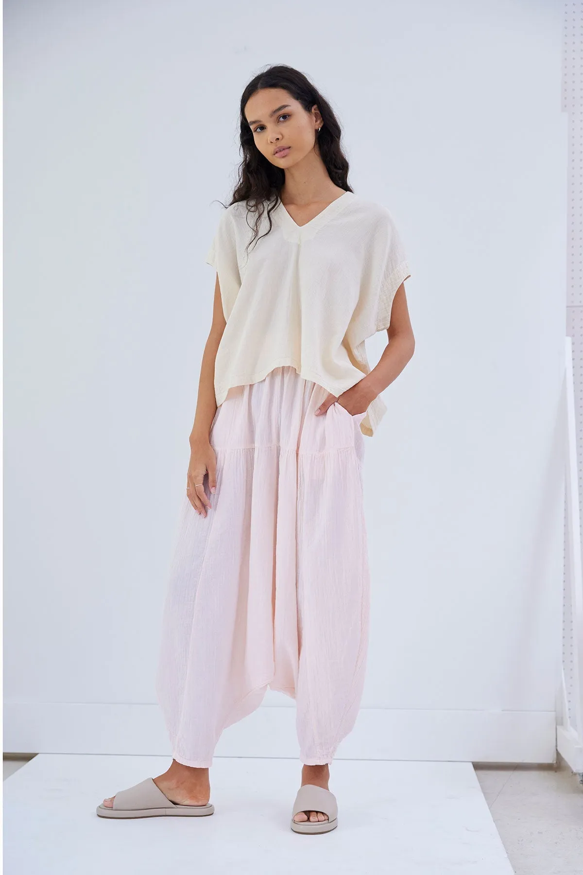 Celeste Top in Crinkled Cotton sold by Atelier Delphine