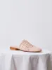 Leather Woven Slides in Sirena sold by Atelier Delphine