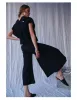 Leather Woven Slides in Black sold by Atelier Delphine