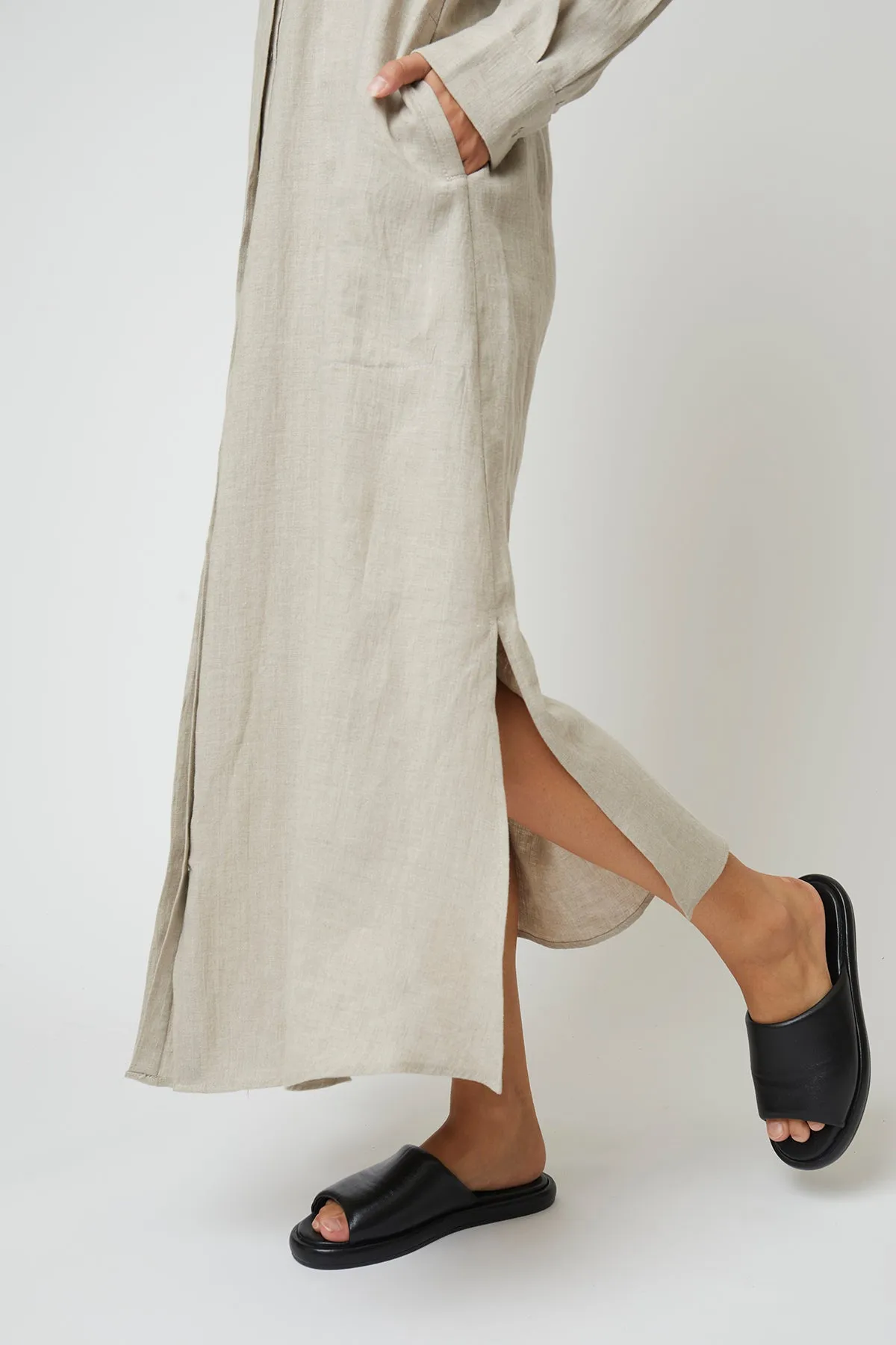 Oversized Shirt Undyed Linen Dress sold by Atelier Delphine product image thumbnail 4
