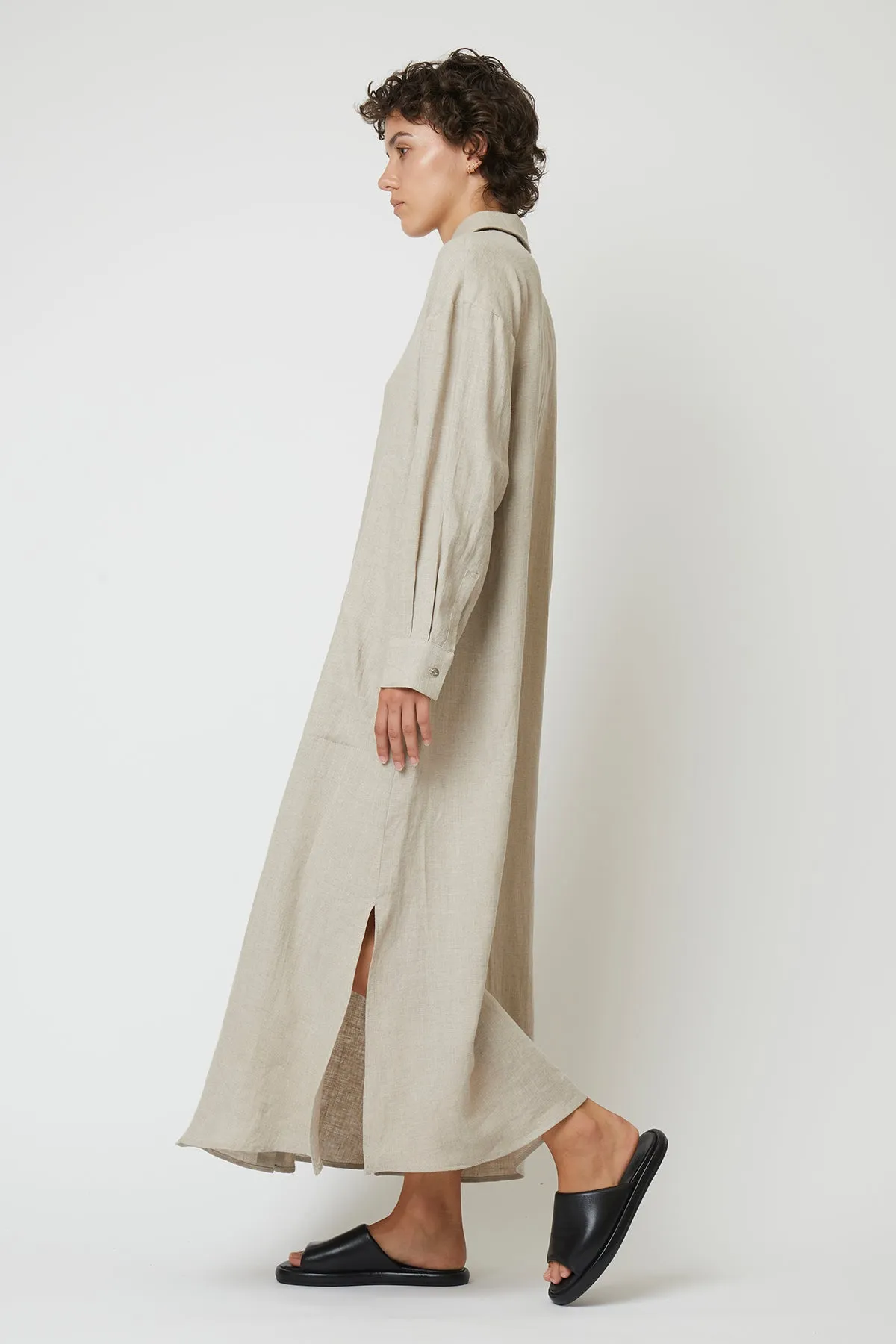 Oversized Shirt Undyed Linen Dress sold by Atelier Delphine product image thumbnail 2