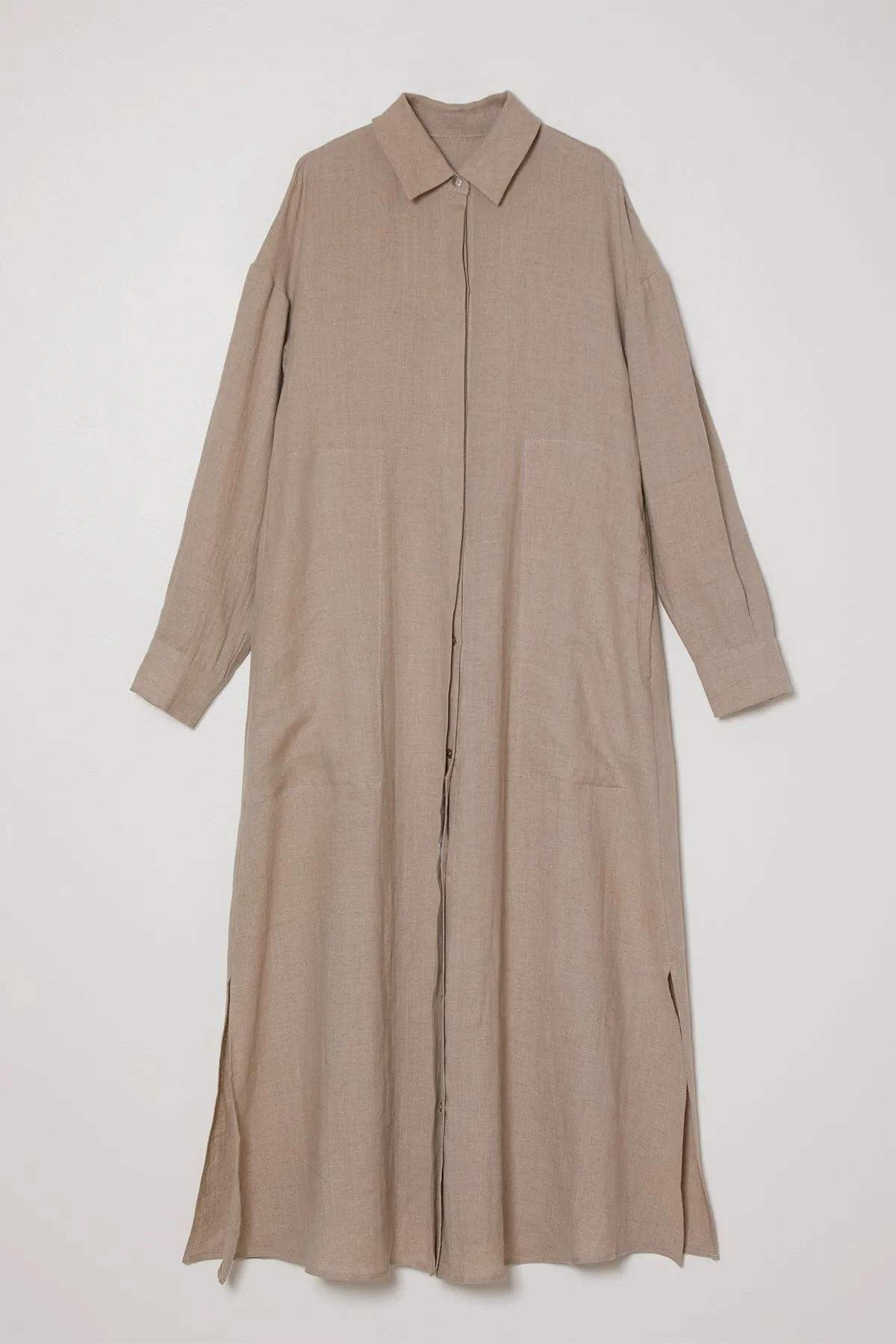 Oversized Shirt Undyed Linen Dress sold by Atelier Delphine product image thumbnail 5