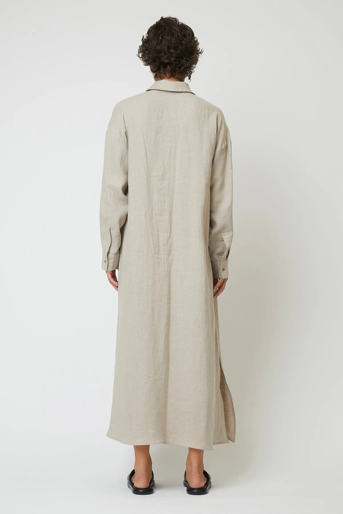 Oversized Shirt Undyed Linen Dress sold by Atelier Delphine product image thumbnail 3