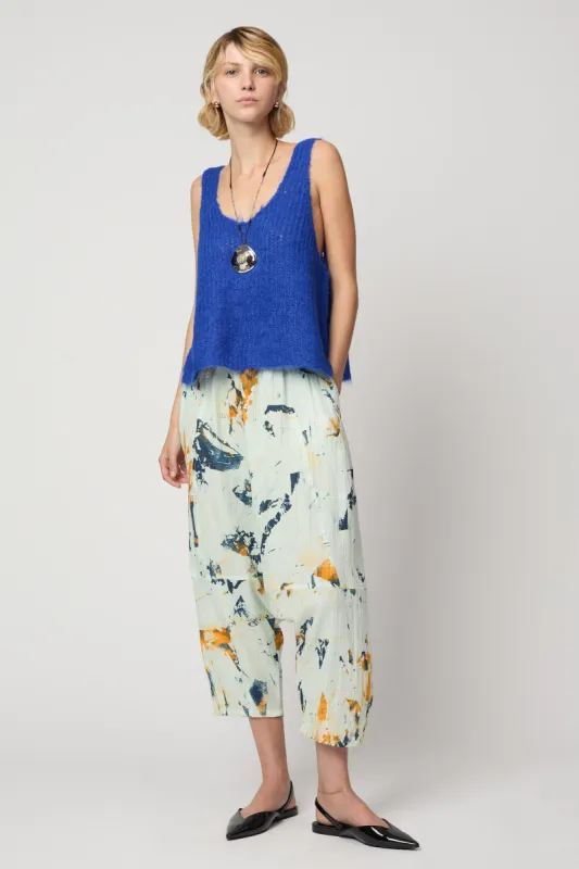 KIKO PANT IN CRINKLED COTTON, MARBLE sold by Atelier Delphine