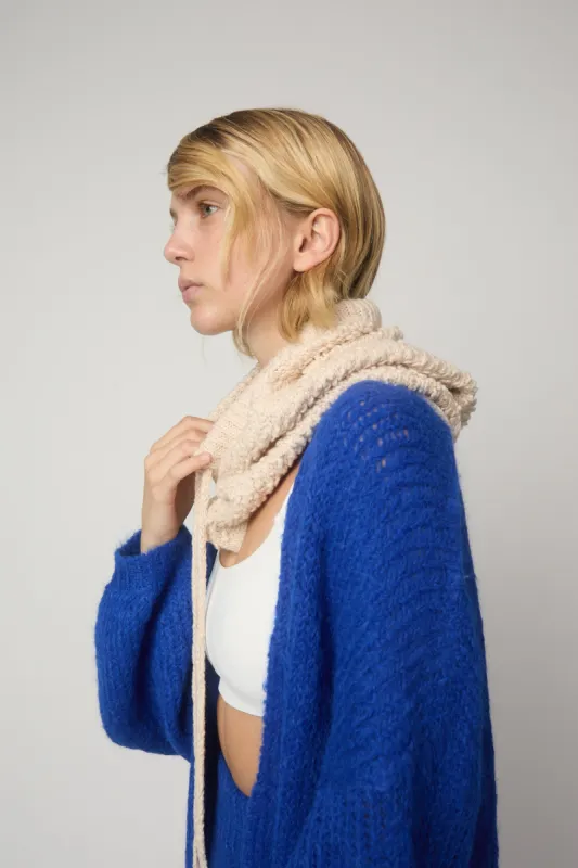 Cotton Chunky Boucle Hood in Periwinkle sold by Atelier Delphine