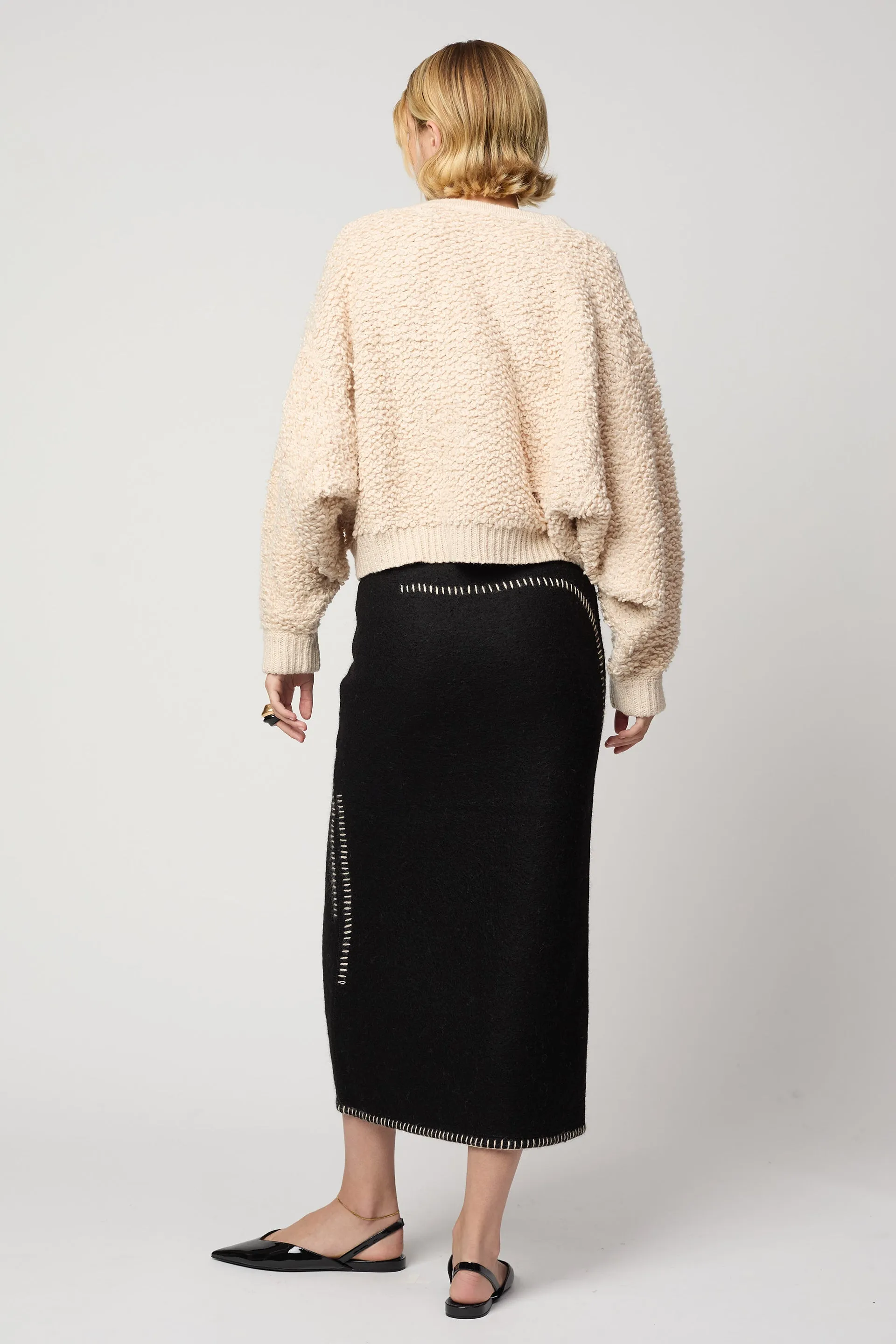 Balloon Sleeve Sweater in Chunky Loop Cotton sold by Atelier Delphine product image thumbnail 4