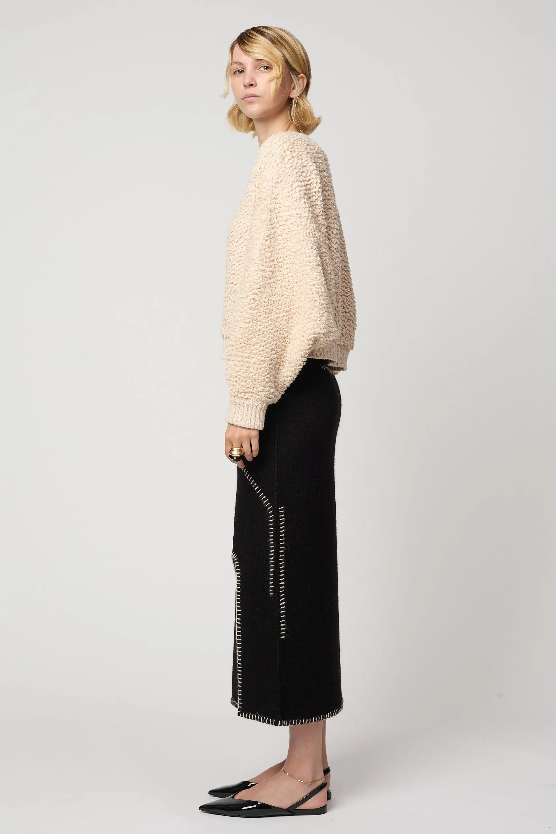 Balloon Sleeve Sweater in Chunky Loop Cotton sold by Atelier Delphine product image thumbnail 3