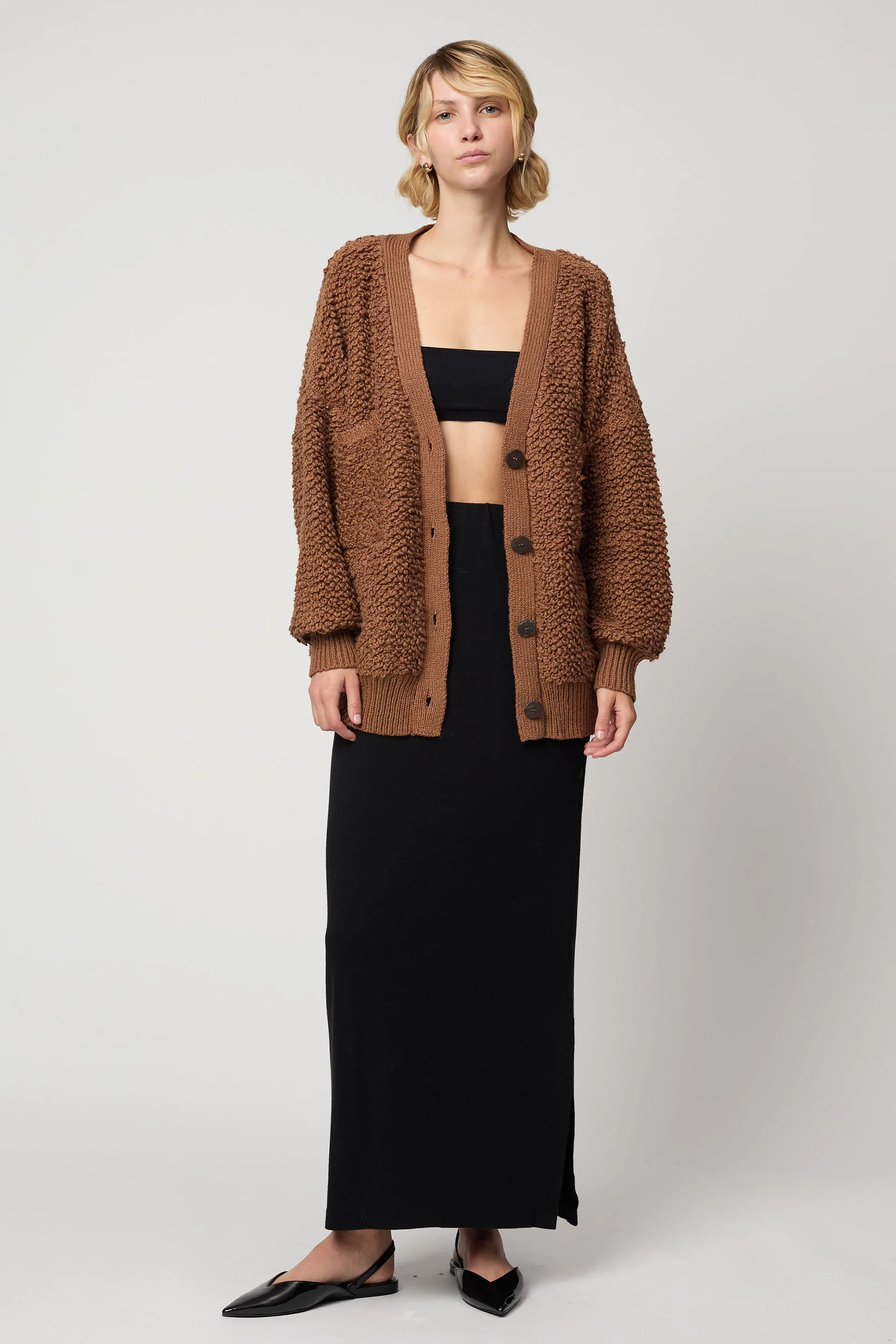 AMELIA CARDIGAN IN CHUNKY LOOP KNIT sold by Atelier Delphine