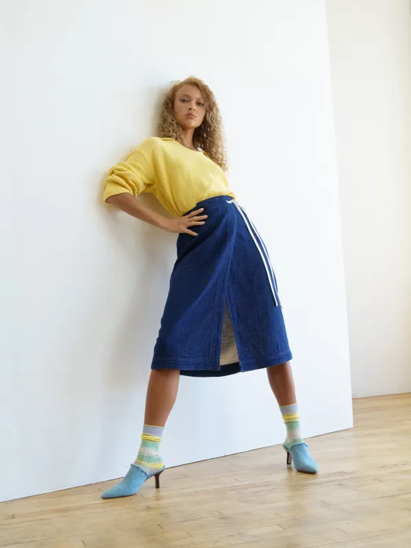 Yvette Skirt in Heavyweight Japanese Double Layer Gauze sold by Atelier Delphine