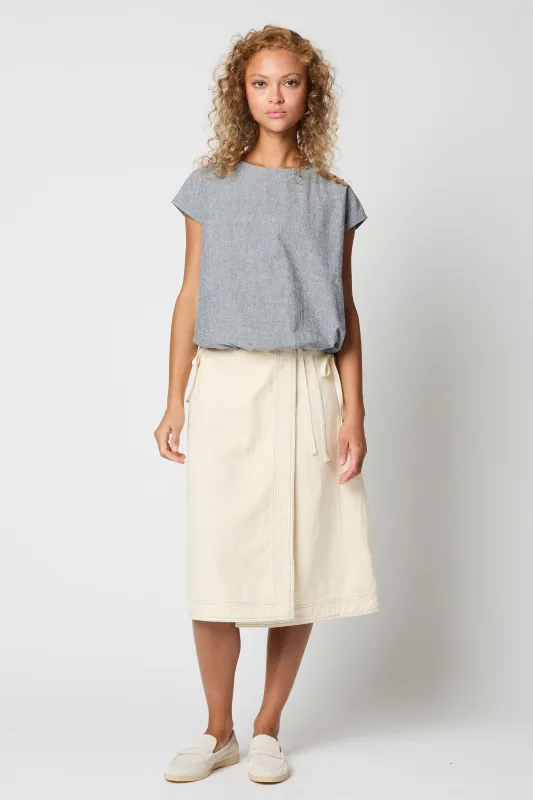 Yvette Skirt in Heavyweight Japanese Double Layer Gauze sold by Atelier Delphine