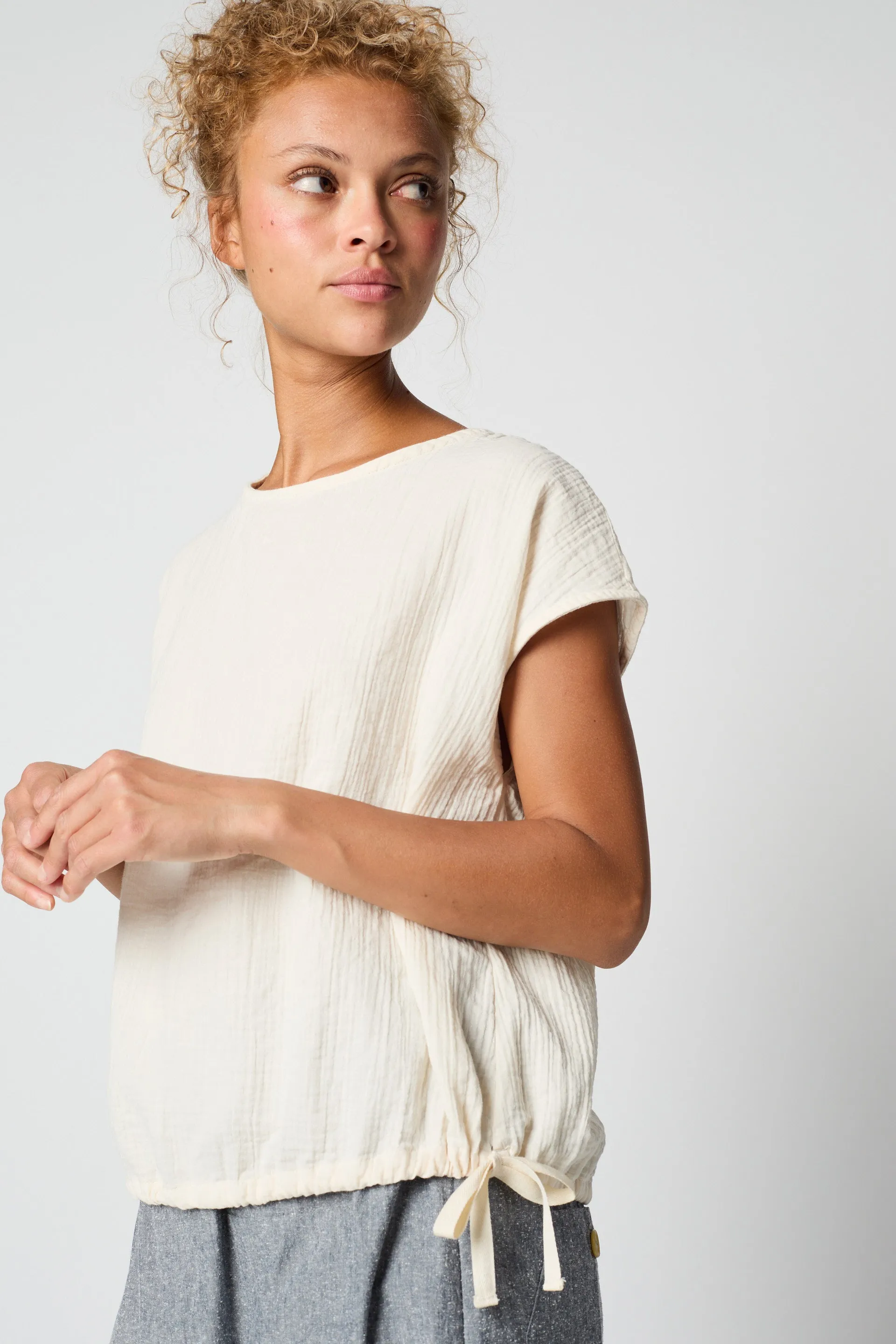 SLIP ON BLOUSE CAP SLEEVE sold by Atelier Delphine product image thumbnail 4