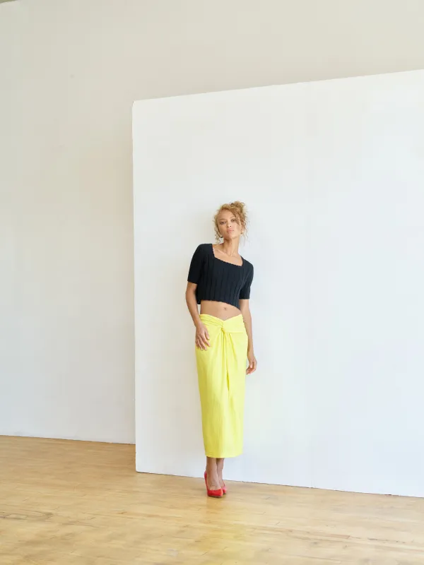 Vienna Cropped Cotton Knit Top sold by Atelier Delphine