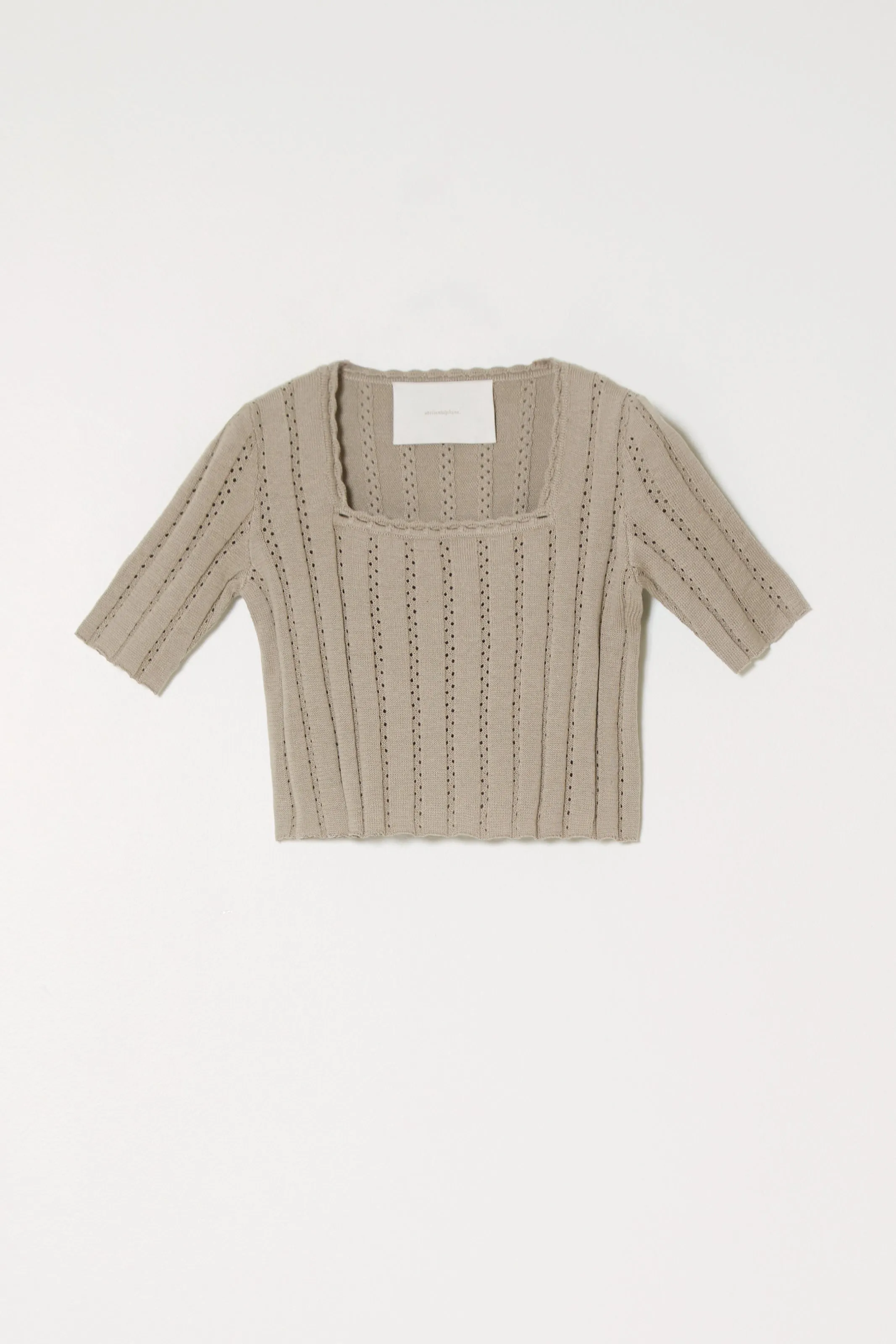 Vienna Cropped Cotton Knit Top sold by Atelier Delphine product image thumbnail 5