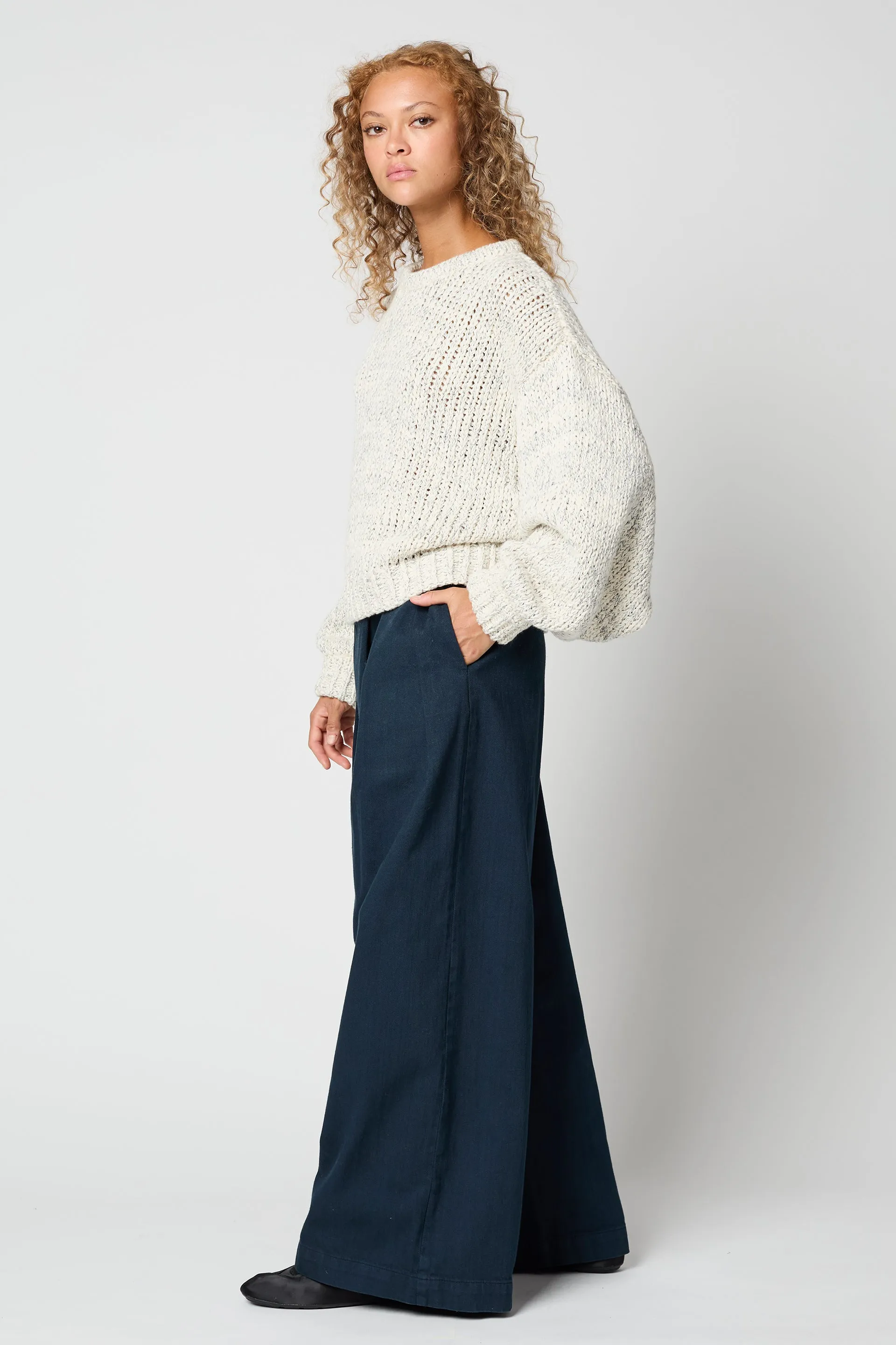 Balloon Sleeve Sweater in Loose Texture Cotton sold by Atelier Delphine product image thumbnail 2