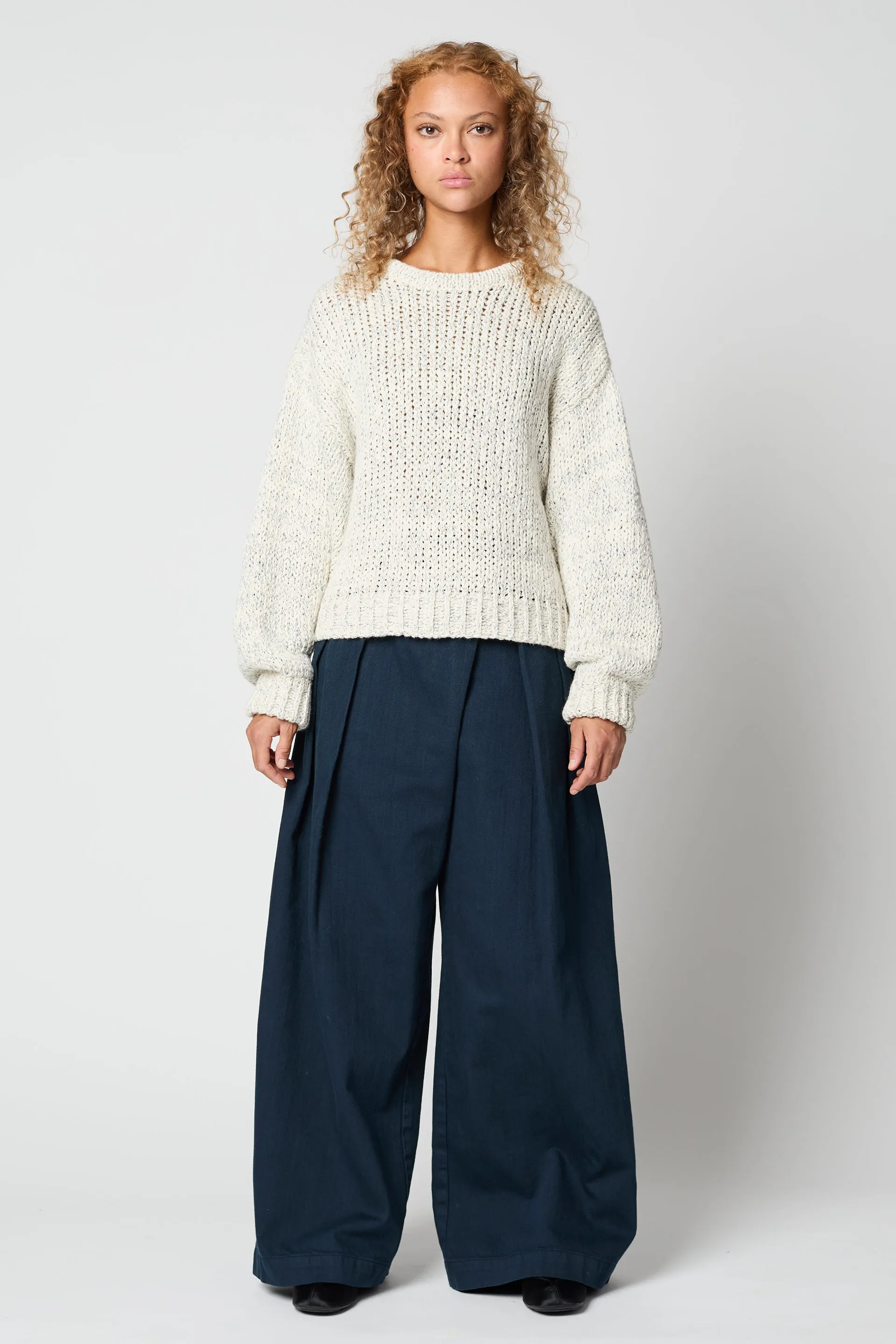 Balloon Sleeve Sweater in Loose Texture Cotton sold by Atelier Delphine product image thumbnail 3