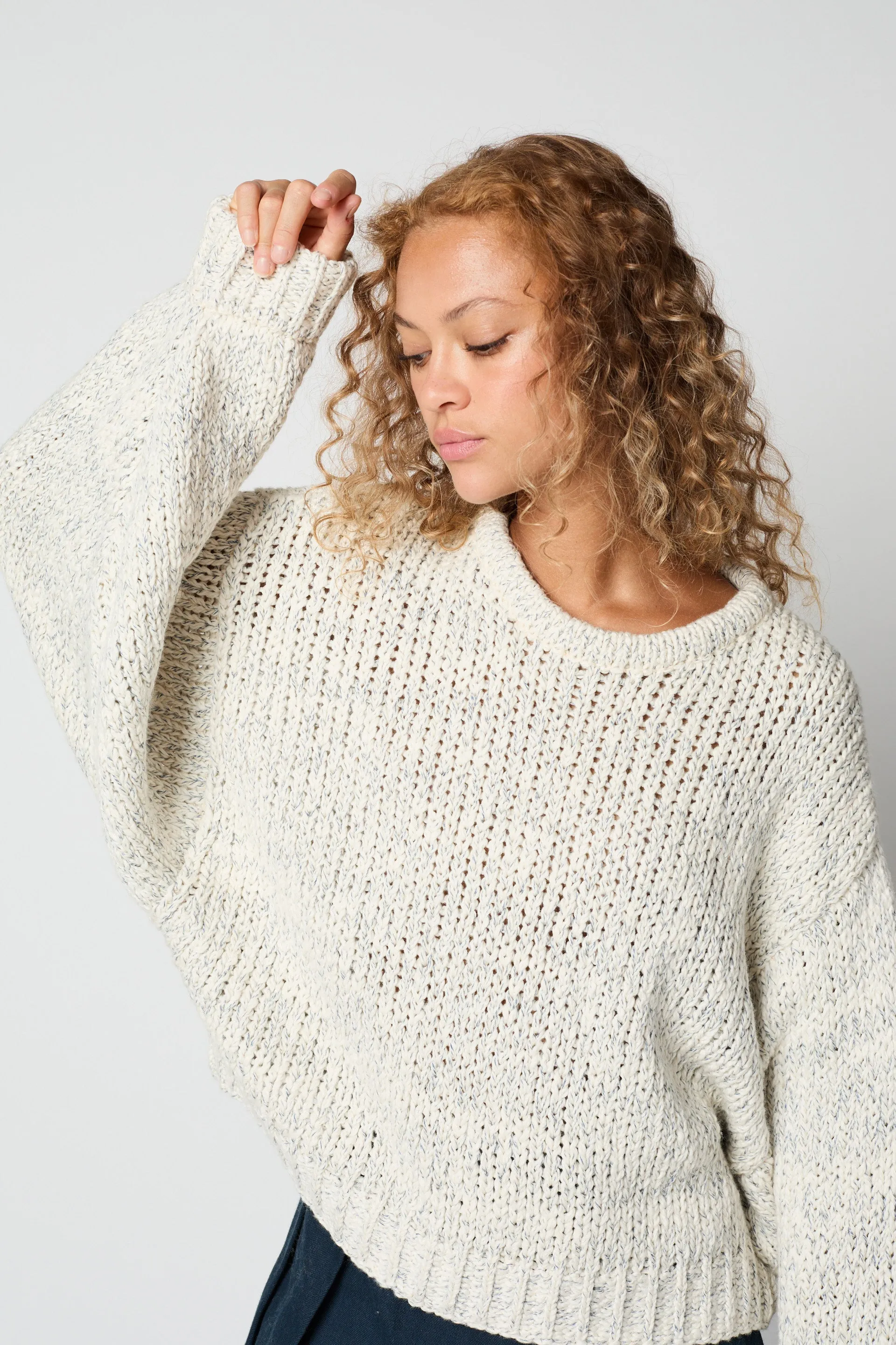 Balloon Sleeve Sweater in Loose Texture Cotton sold by Atelier Delphine product image thumbnail 4