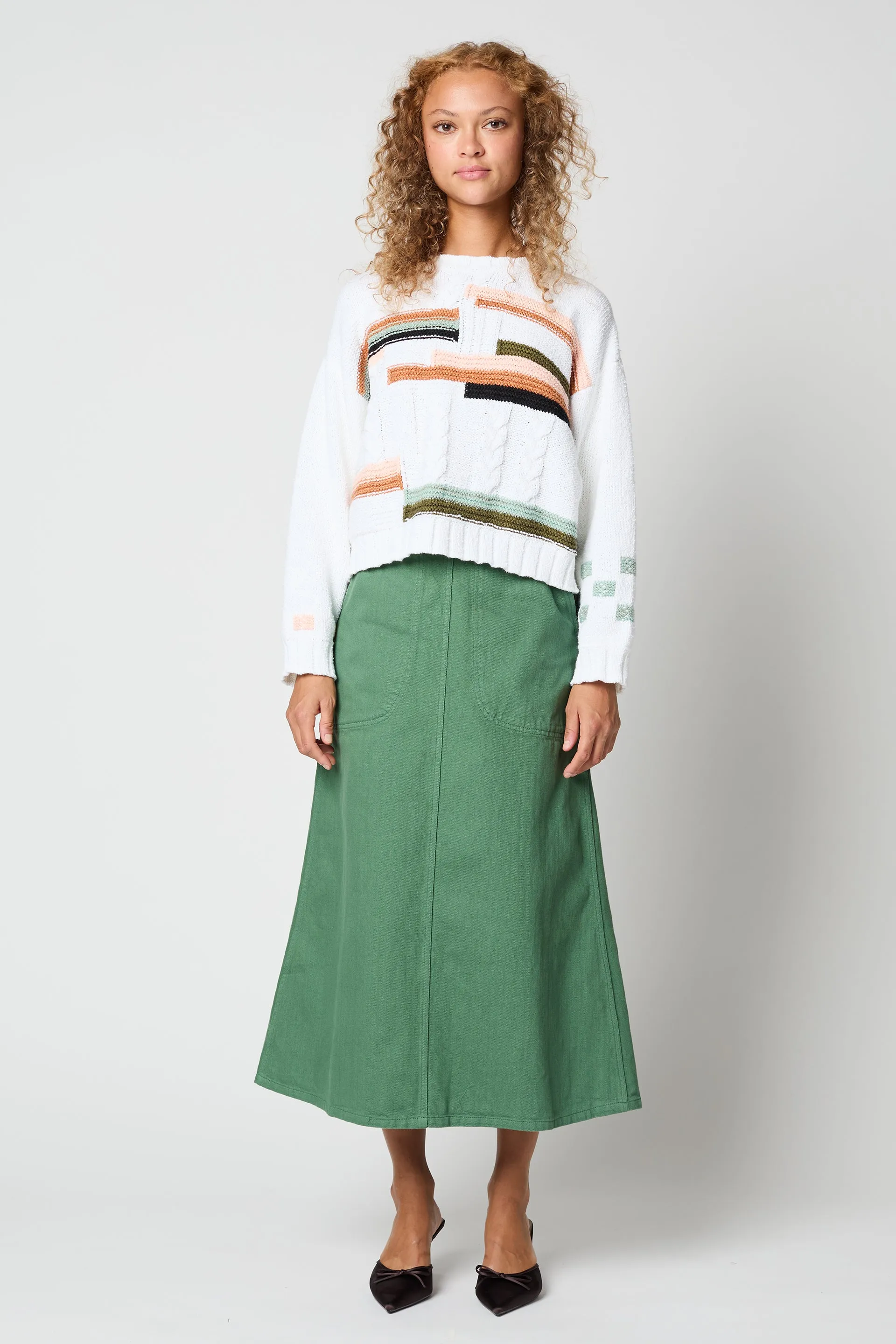 Luna Sweater in Patchwork Cotton Knit sold by Atelier Delphine