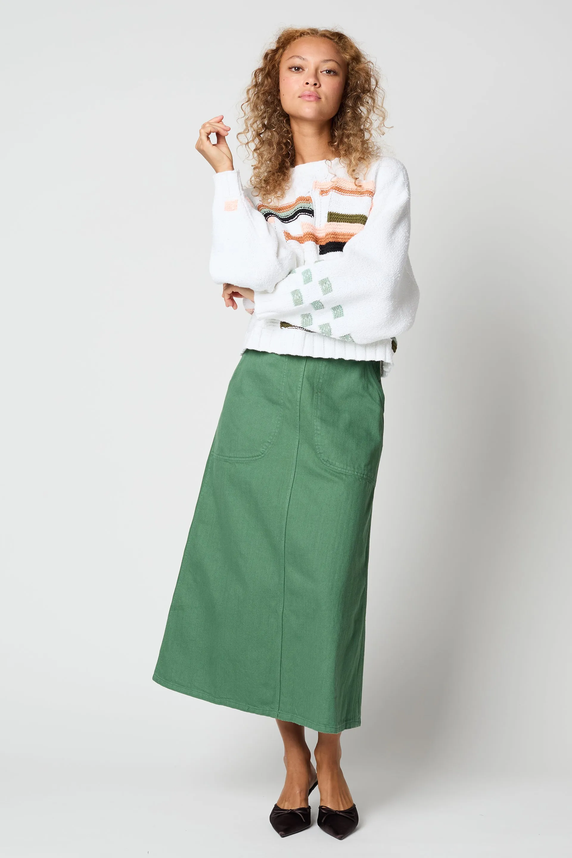 Luna Sweater in Patchwork Cotton Knit sold by Atelier Delphine product image thumbnail 2