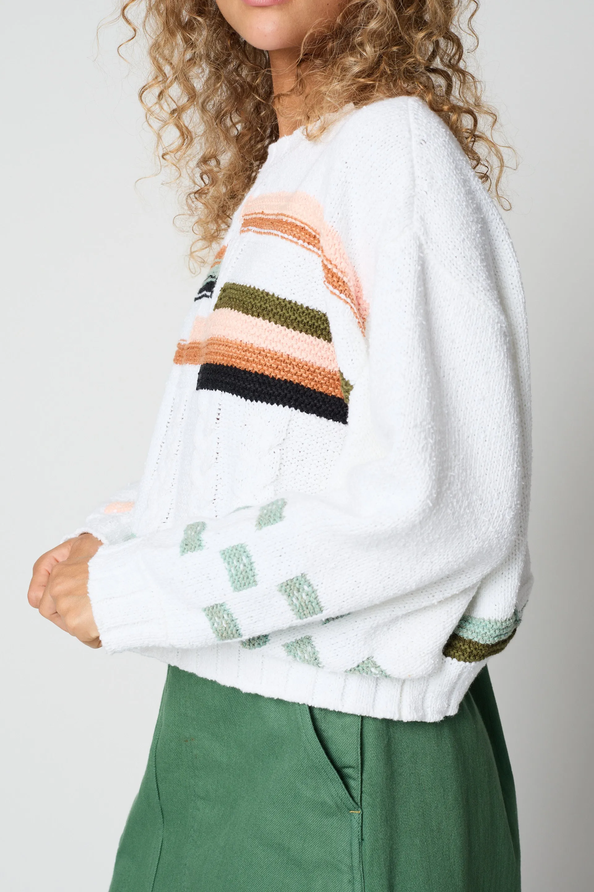 Luna Sweater in Patchwork Cotton Knit sold by Atelier Delphine product image thumbnail 4