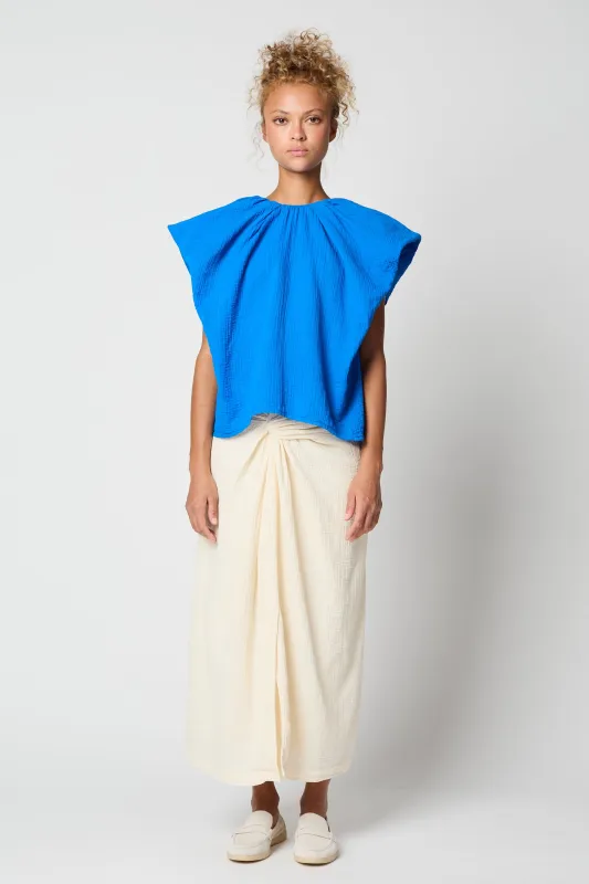 Cacie Top in Organic Crinkled Cotton sold by Atelier Delphine