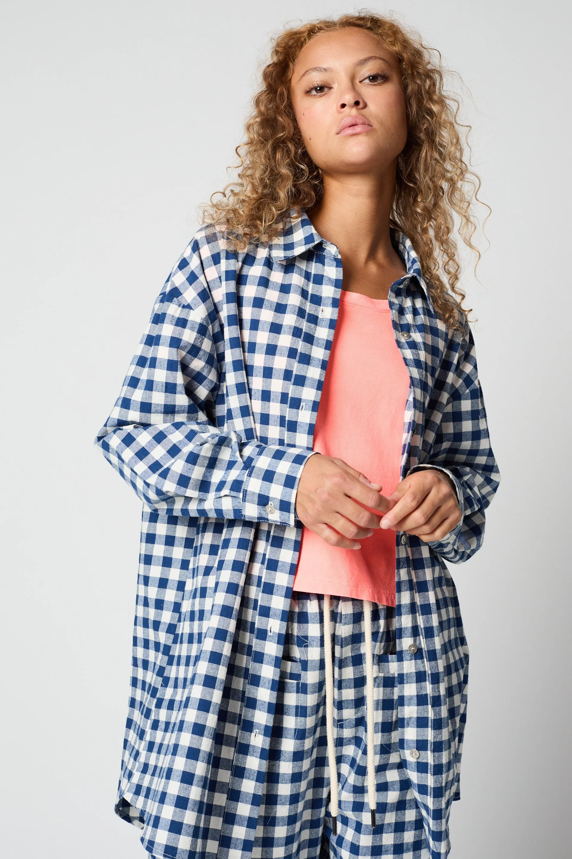 Oversized Overlay in Gingham Raw Silk sold by Atelier Delphine product image thumbnail 5
