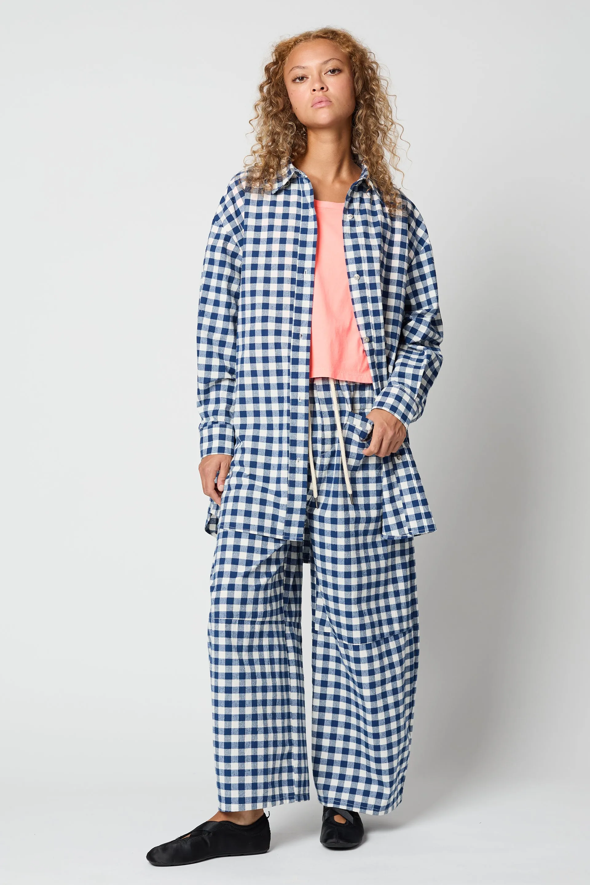 Oversized Overlay in Gingham Raw Silk sold by Atelier Delphine