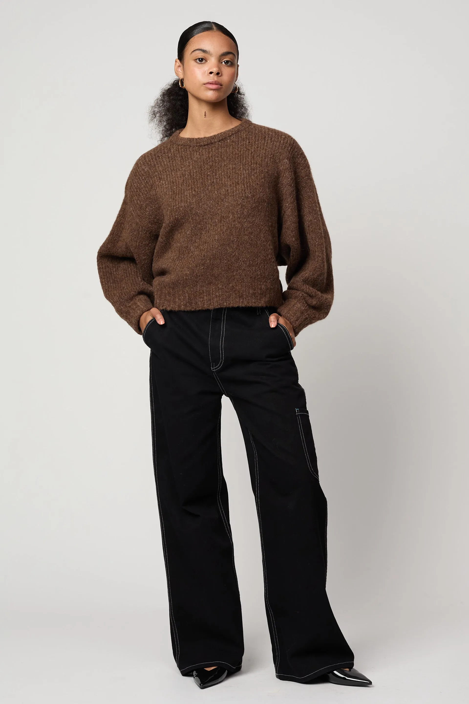 *PRE-ORDER 4/21 - BALLOON SLEEVE SWEATER IN ELECTRIC LAVENDER sold by Atelier Delphine product image thumbnail 3