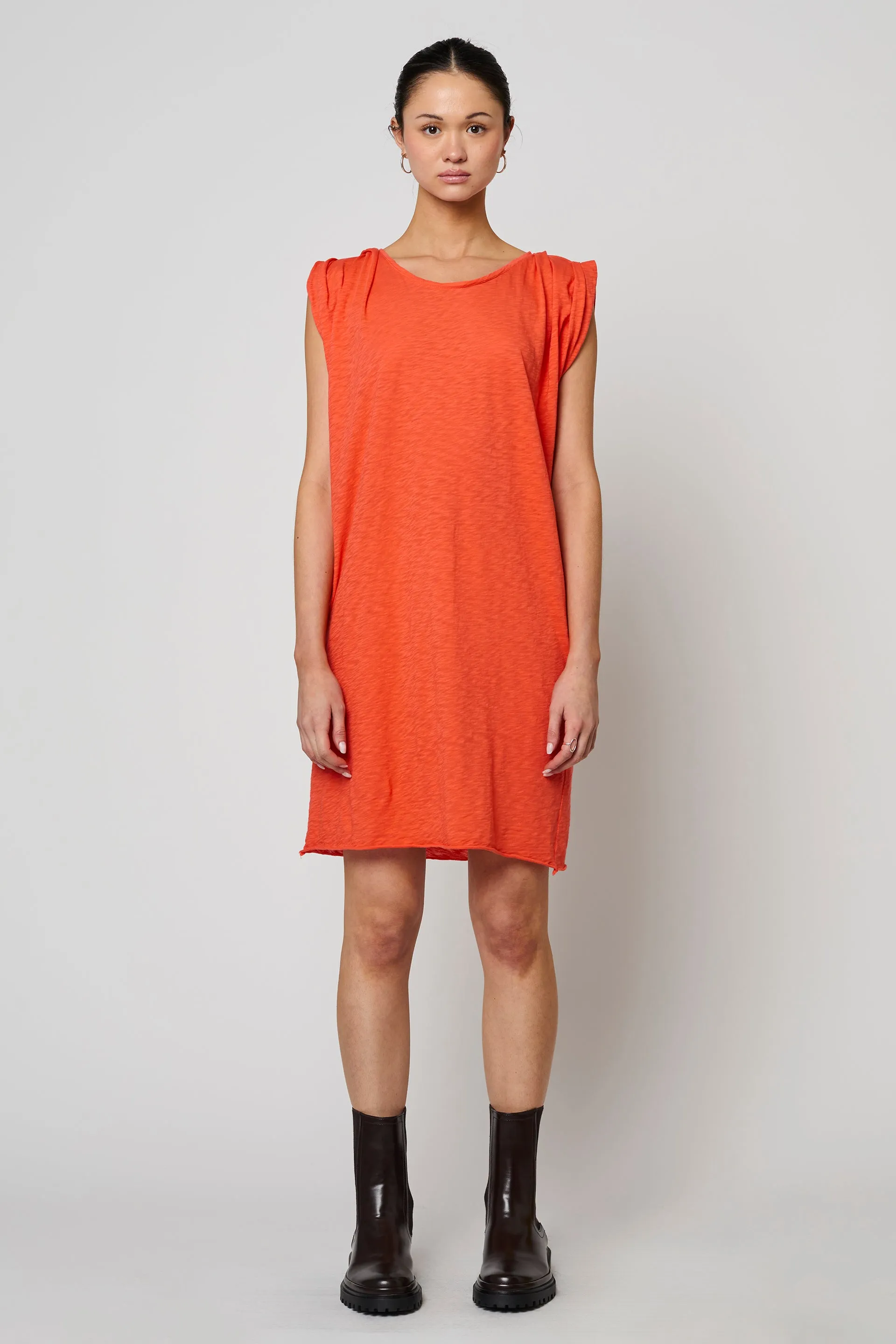 Rolled Sleeve Tunic in Supima Slub Cotton sold by Atelier Delphine