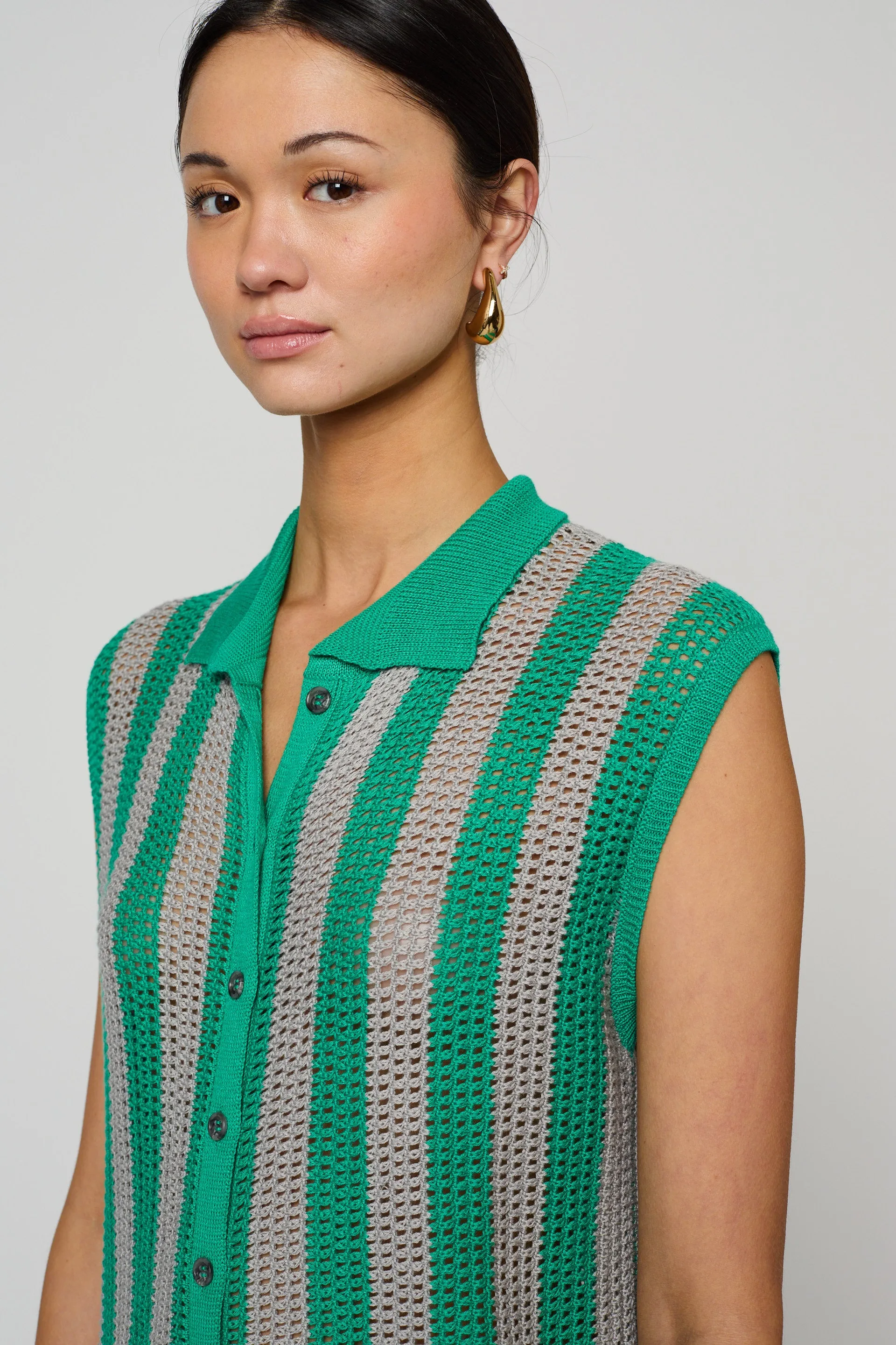 Knit Shirt Dress in Viscose Cotton Blend sold by Atelier Delphine product image thumbnail 4