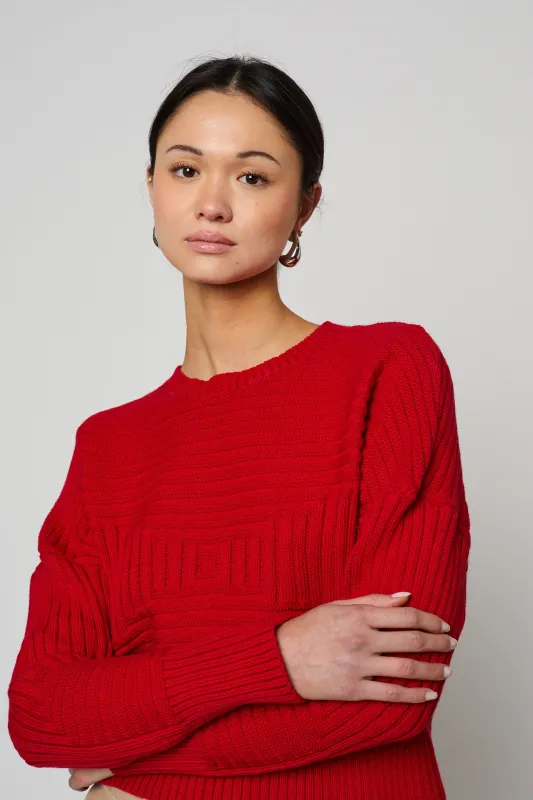 Geometric Knit Cotton Sweater made by Atelier Delphine